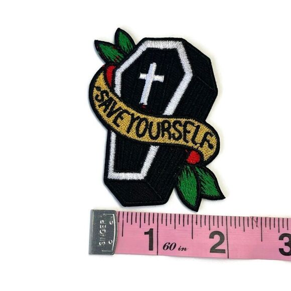 Save Yourself Coffin Embroidered Patch - Picture 2 of 4